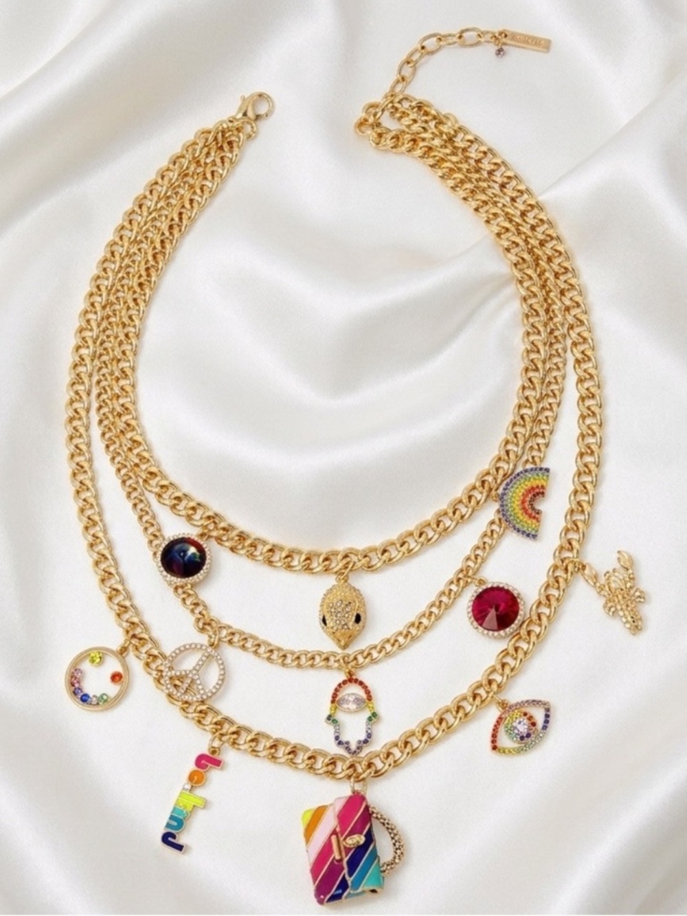 Kurt Geiger Multi Charms Layered Necklace